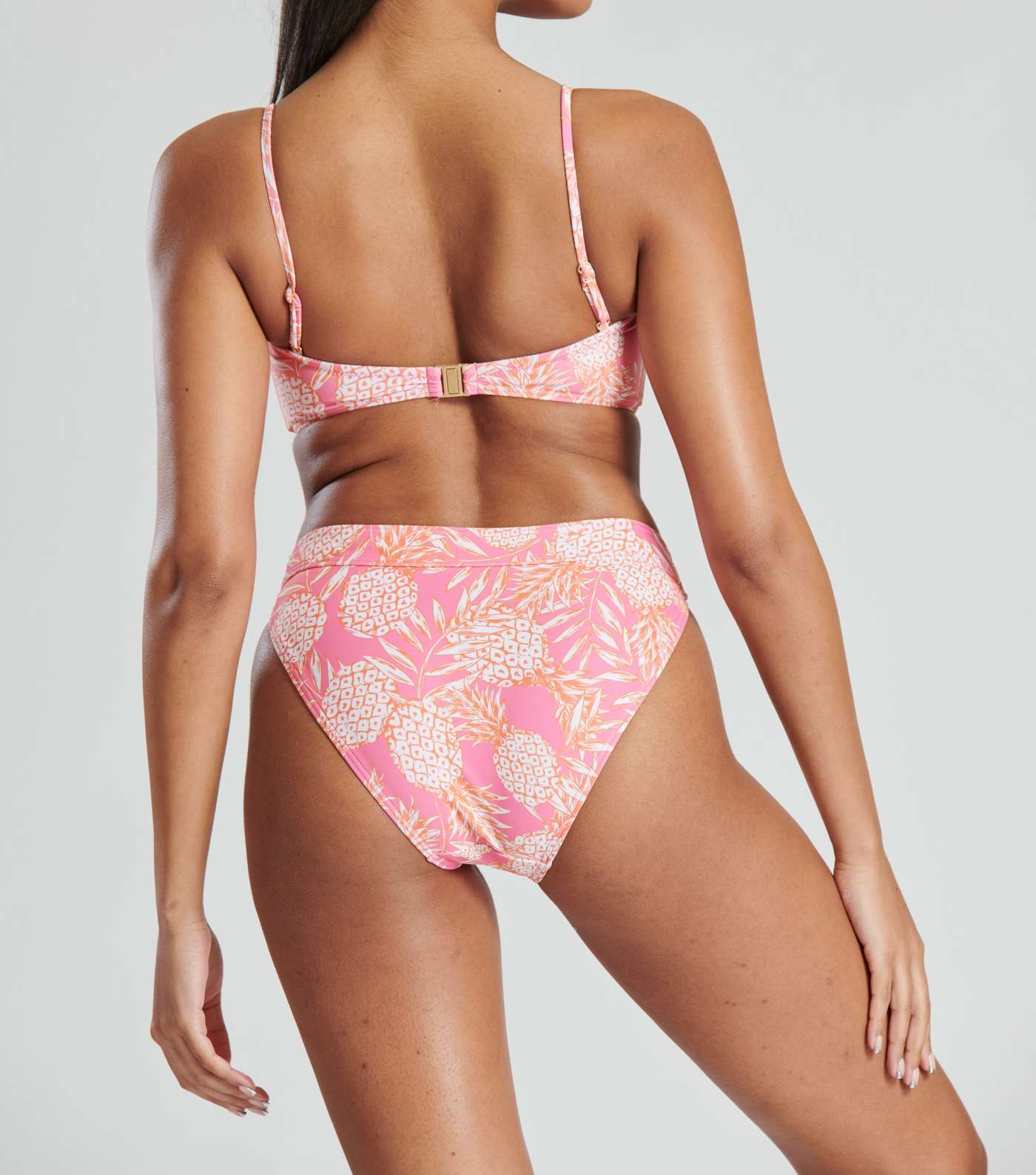 South Beach Pale Pink Pineapple Bandeau Bikini Top Image 3