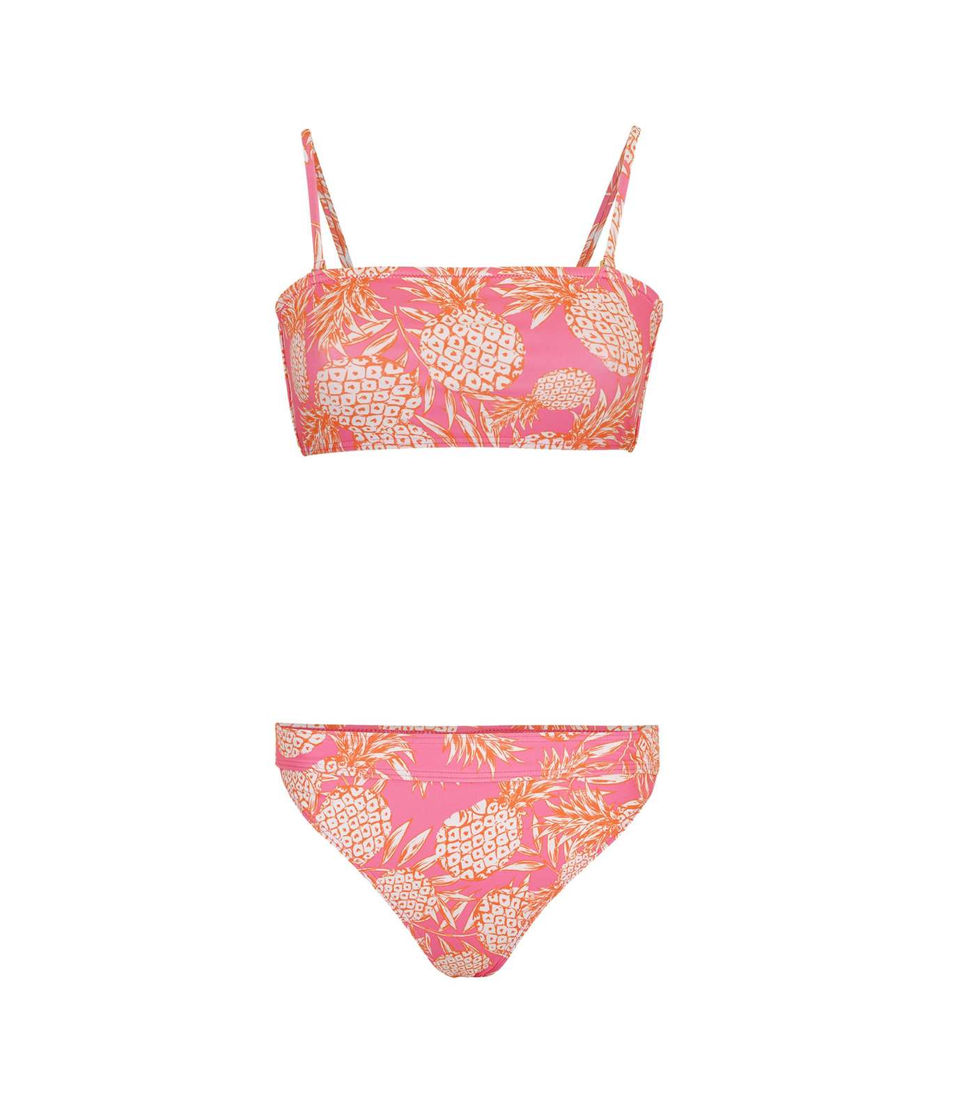 South Beach Pale Pink Pineapple Bandeau Bikini Top Image 5