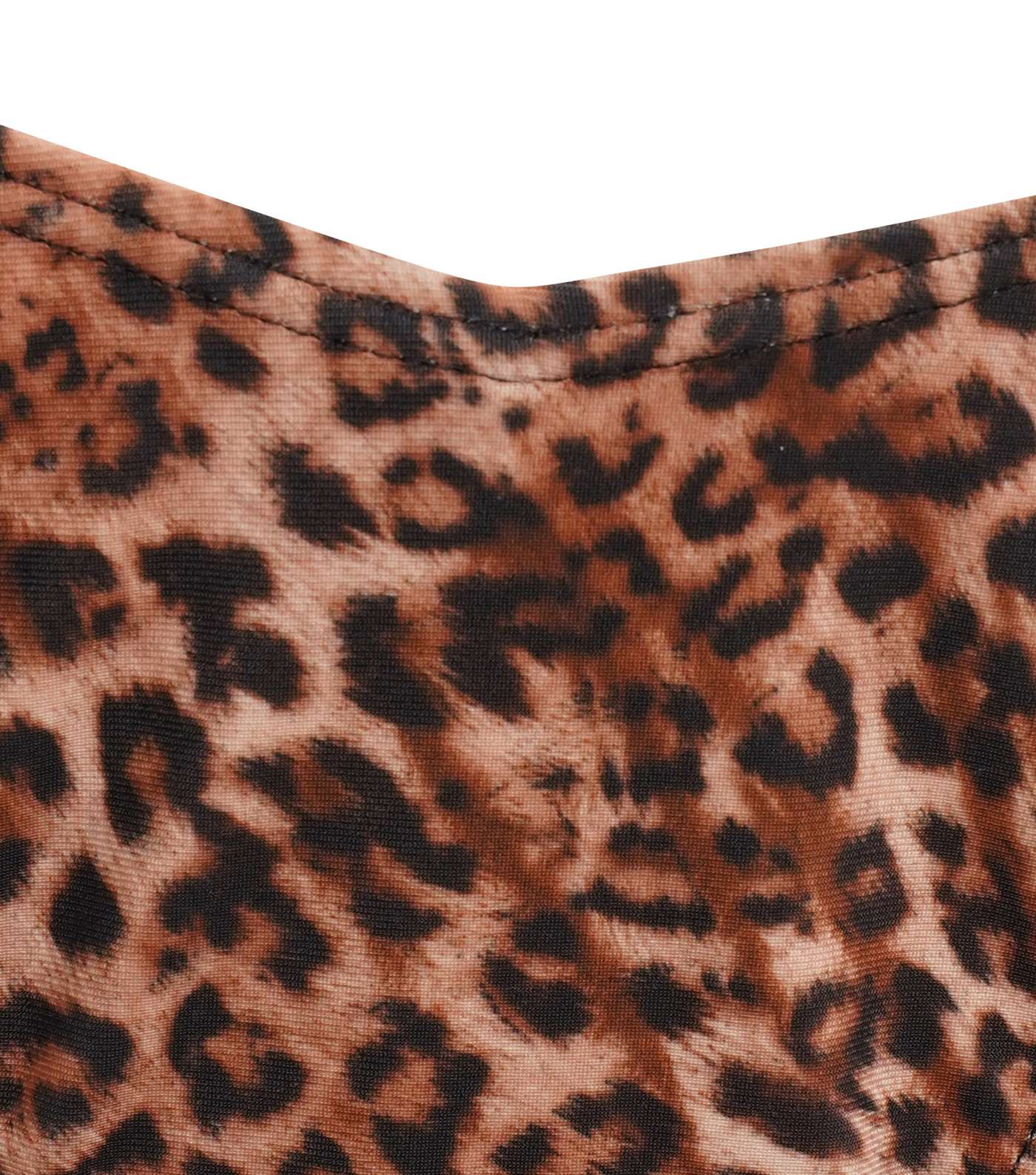 South Beach Brown Leopard Print Triangle Bikini Set Image 4