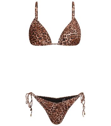 cheetah triangle bikini