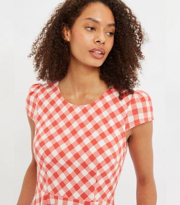 Louche Red Gingham Open Back Mini Dress 