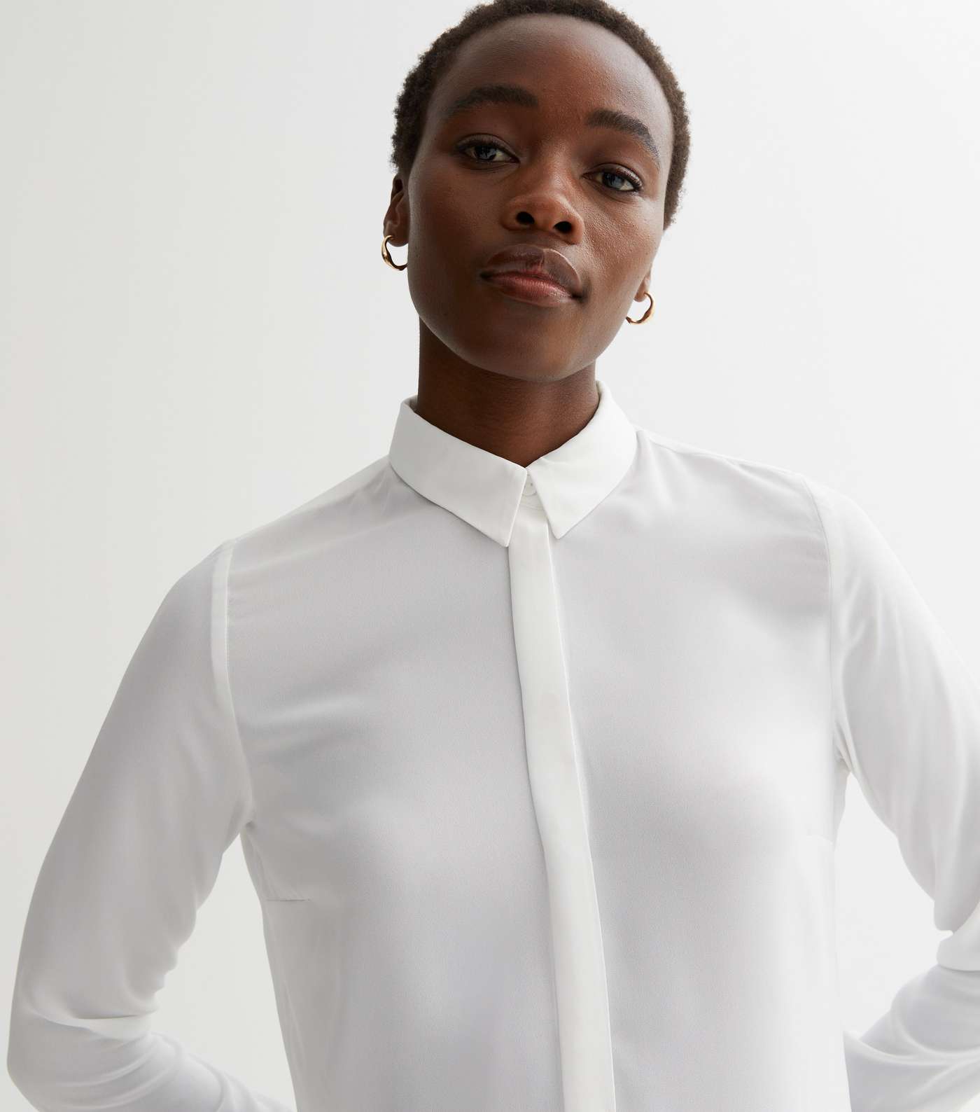Tall White Long Sleeve Shirt Image 3