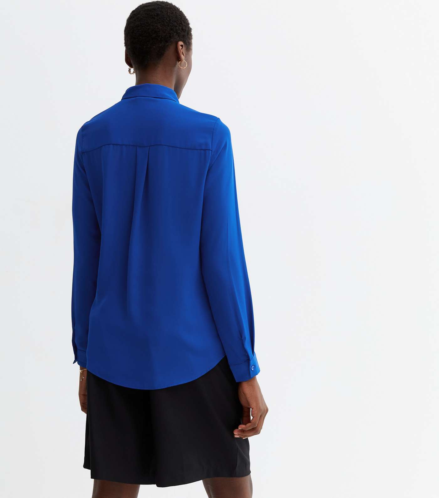 Tall Bright Blue Long Sleeve Shirt Image 4
