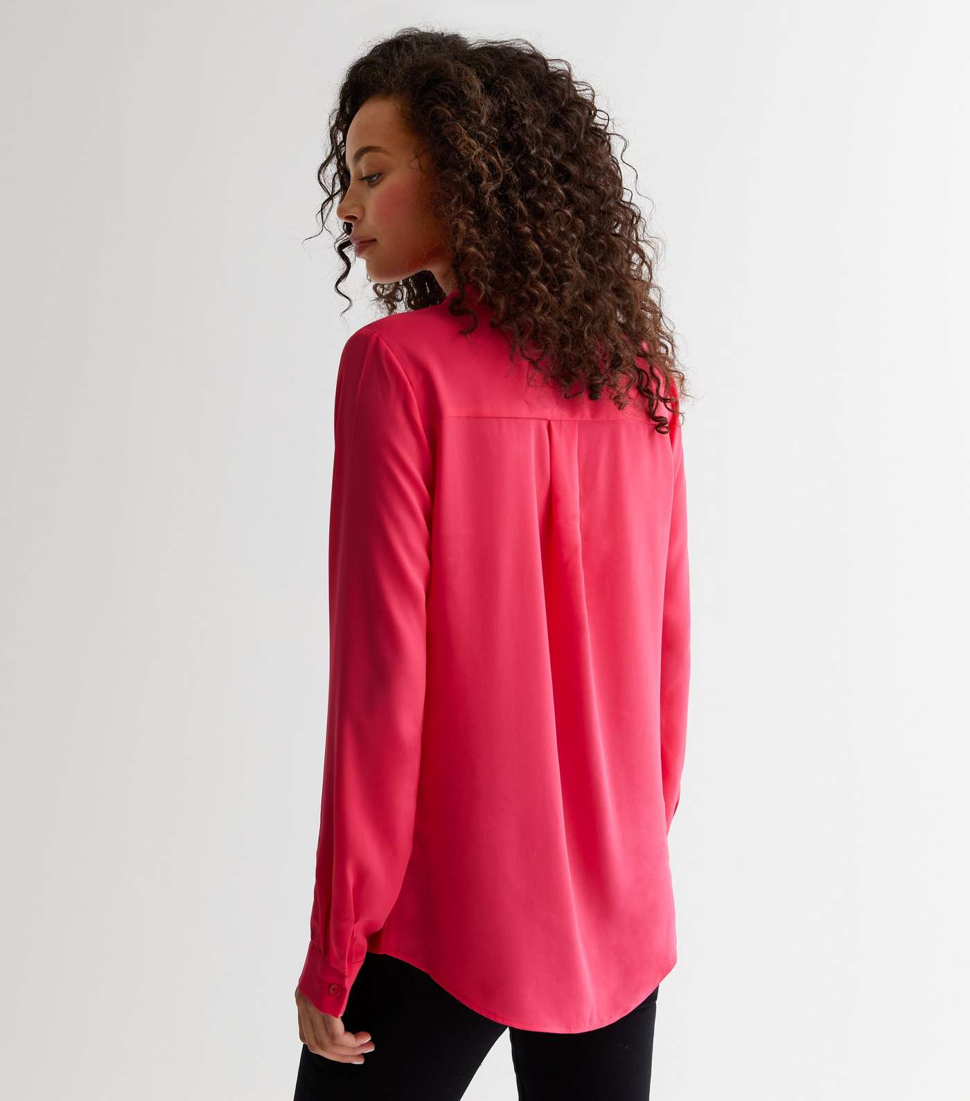 Tall Deep Pink Long Sleeve Shirt Image 4