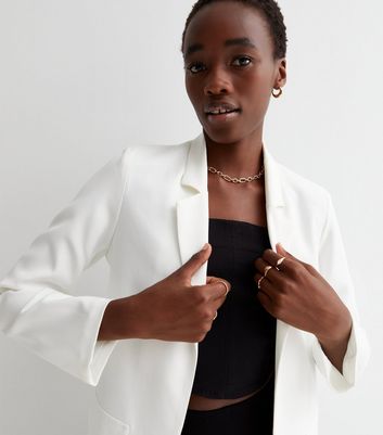 H&m white blazer outlet womens