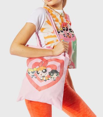 shop for Skinnydip Pink Powerpuff Girls Heart Tote Bag New Look at Shopo