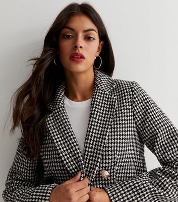 Black Check Utility Blazer New Look