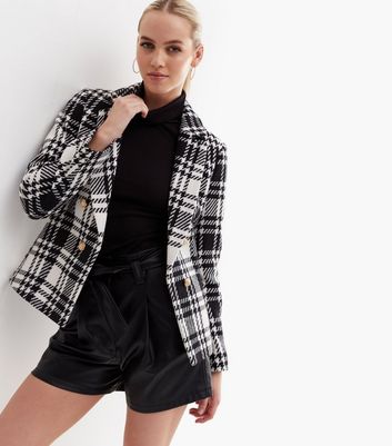 Black Check Utility Blazer New Look