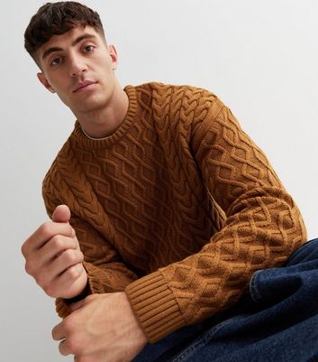 Rust Cable Knit Relaxed Fit Jumper | New Look