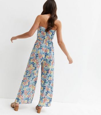 Floral hot sale bandeau jumpsuit