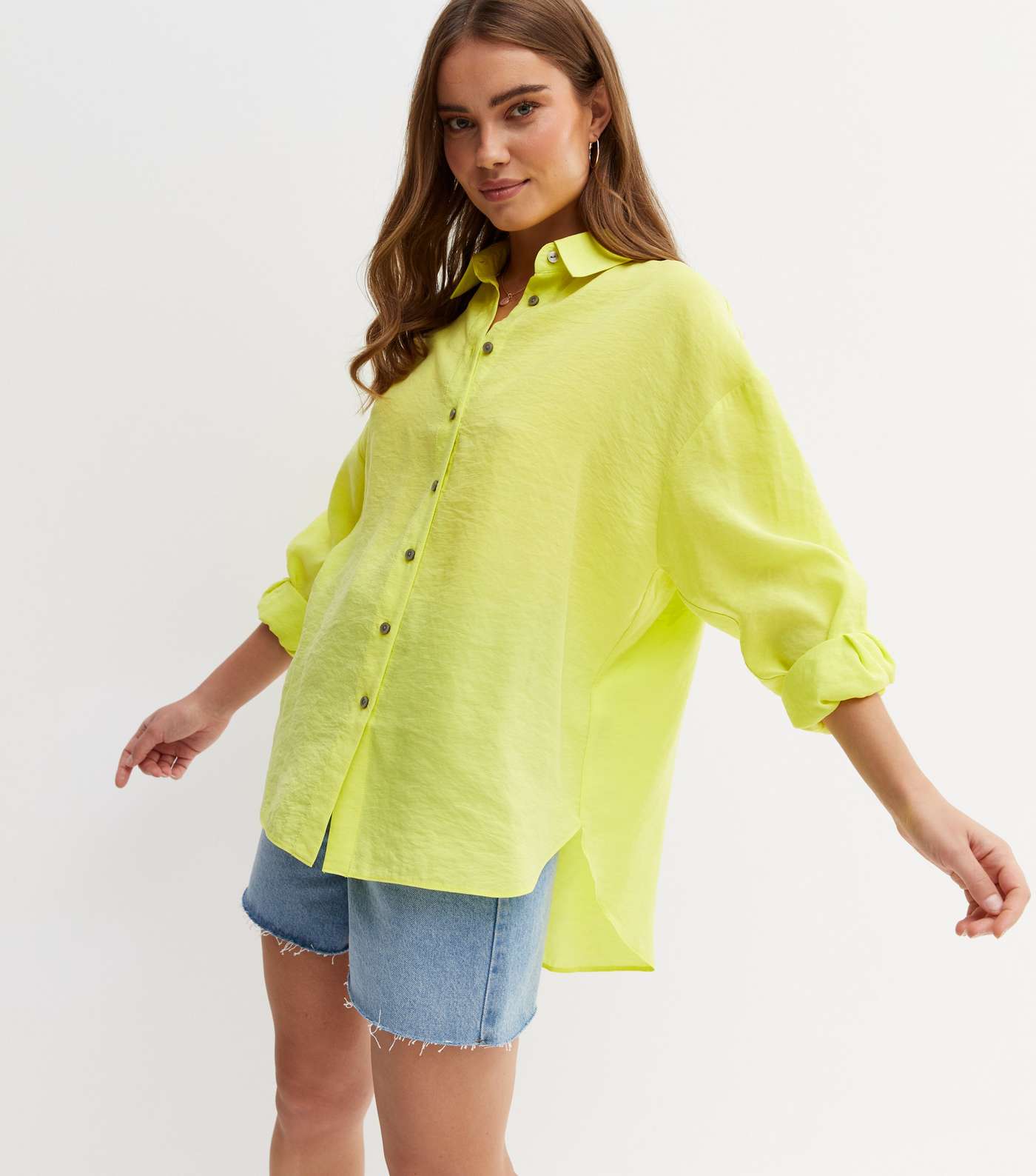 Light Green Long Sleeve Oversized Shirt Image 2