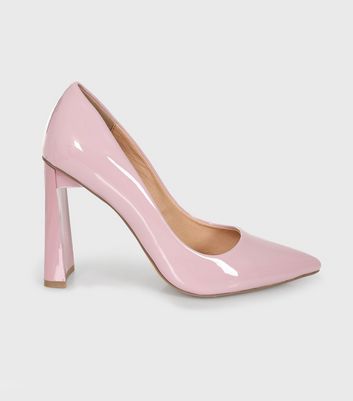 New Look block heeled sandal in light pink | ASOS