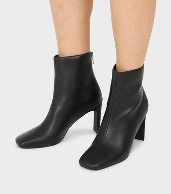 Block Heel Ankle Boots - White – Dapperfeet