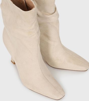 cream leather slouch boots