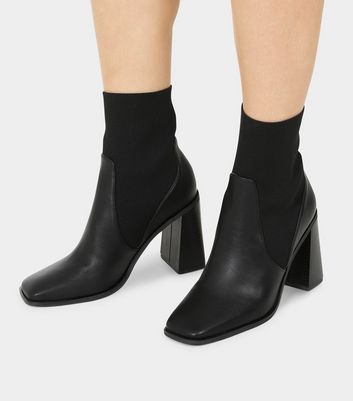 low heel sock booties