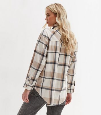 Off White Check Oversized Shirt | New Look