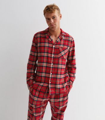 Red Trouser Pyjama Set with Check Print | New Look
