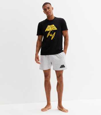 Black Short Pyjama Set with Star Wars Logo