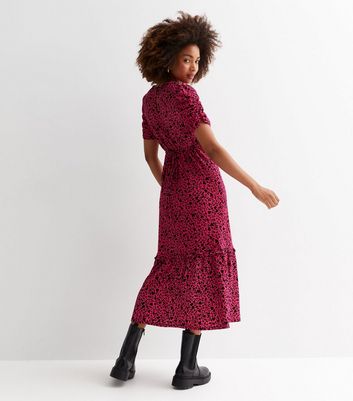 Heart print hotsell midi dress