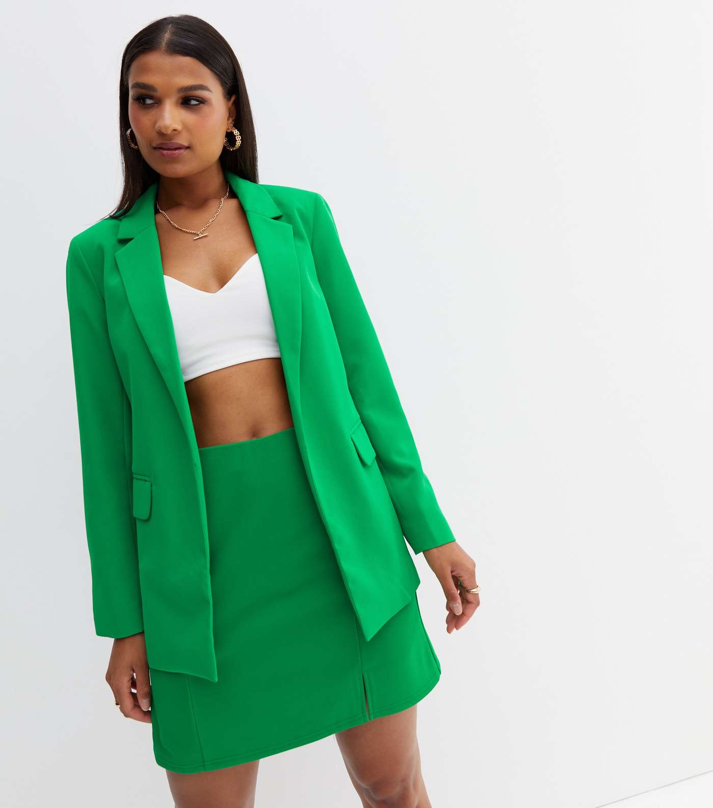 Green Long Sleeve Oversized Blazer