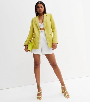 Yellow Long Sleeve Oversized Blazer New Look