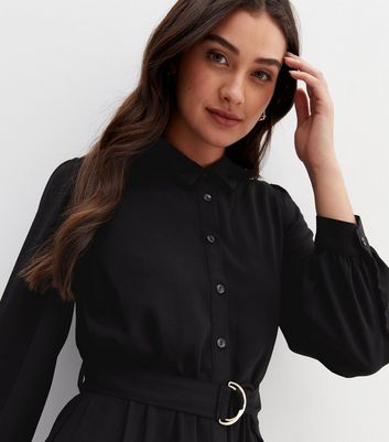 Black shirt hotsell dress with belt