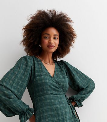 Dark green shop plaid dress