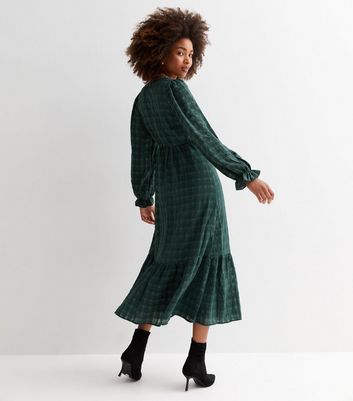 Midi dark green dress sale