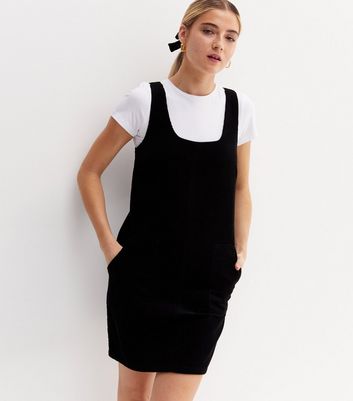 New look black outlet denim pinafore