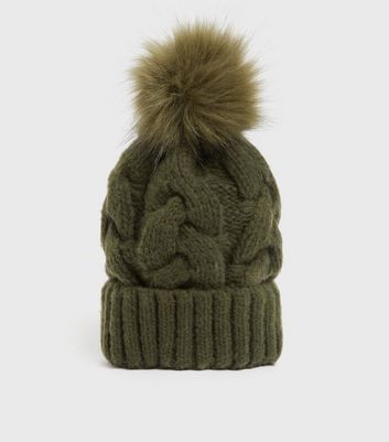 Khaki bobble hat new arrivals