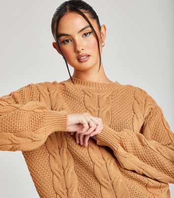 Urban Bliss Camel Cable Knit Jumper