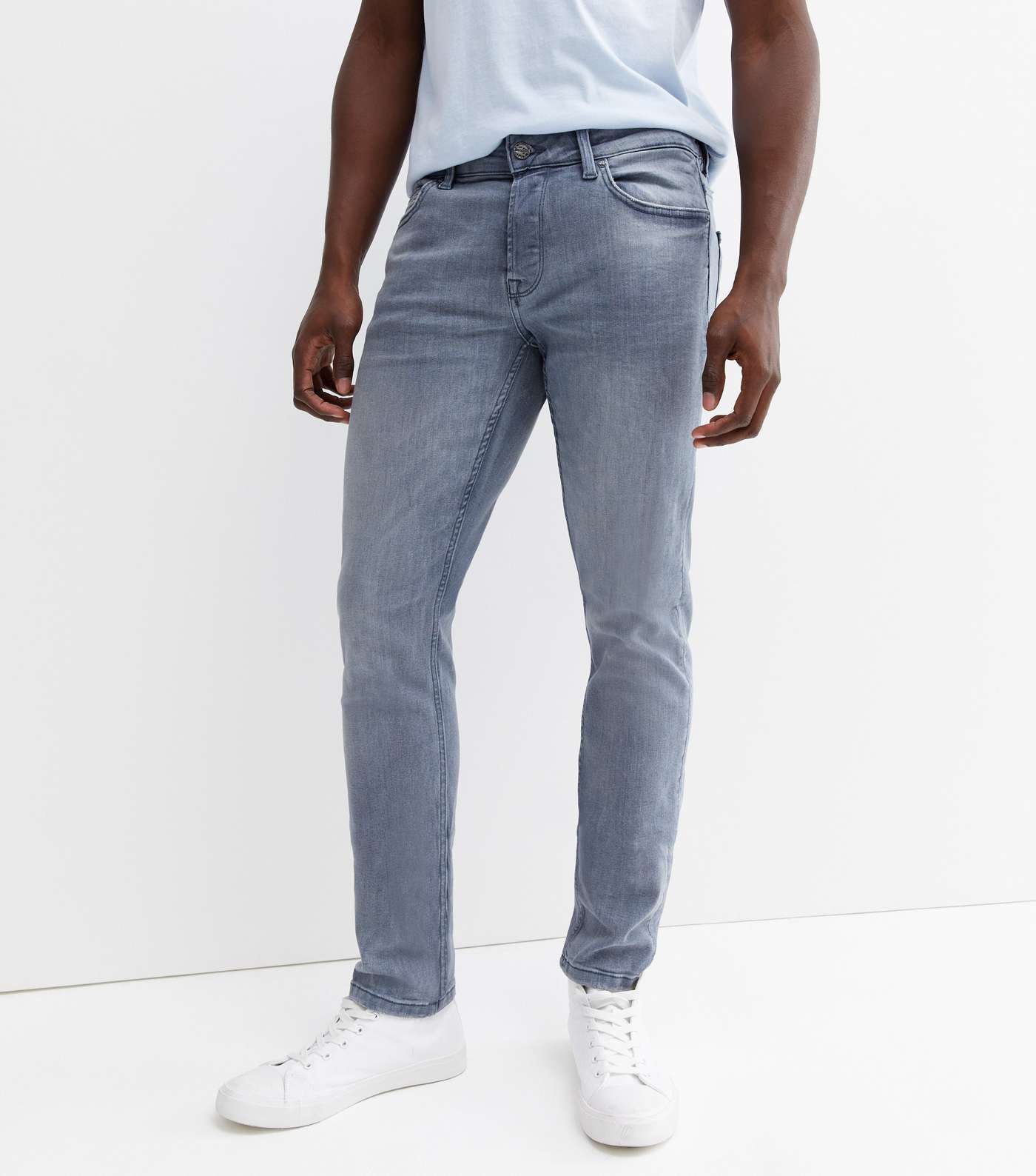 Only & Sons Grey Acid Wash Slim Fit Jeans Image 2