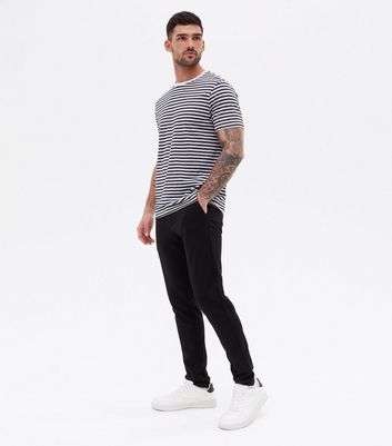 Only \u0026 Sons Black Straight Leg Trousers 
