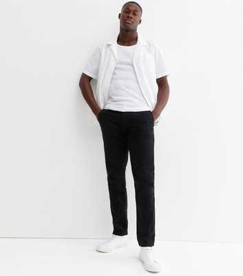 Only & Sons Black Twill Slim Trousers