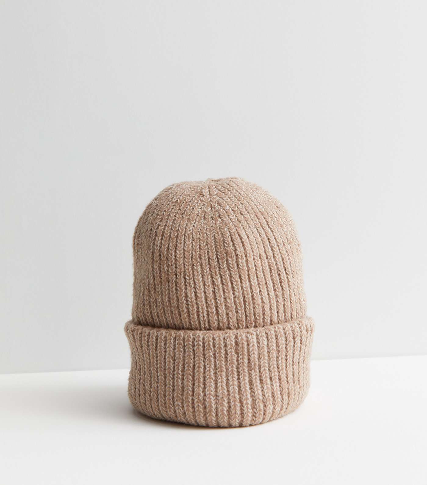 Light Brown Chunky Knit Beanie Image 2