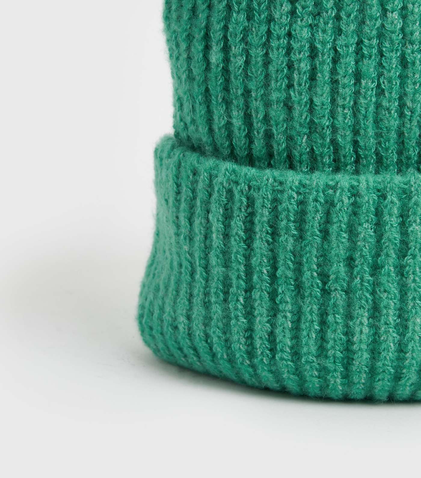 Green Chunky Knit Beanie Image 3