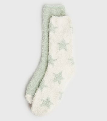 fluffy socks green