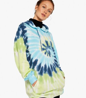 Apricot Green Tie Dye Oversized Hoodie 
