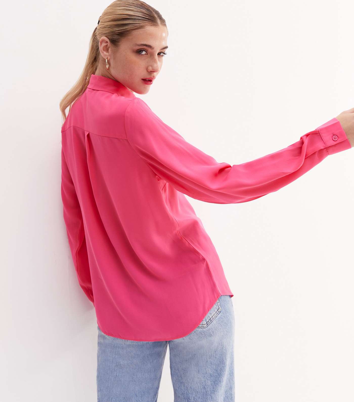 Bright Pink Long Sleeve Shirt Image 4