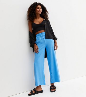 JDY Pale Blue High Waist Wide Leg 