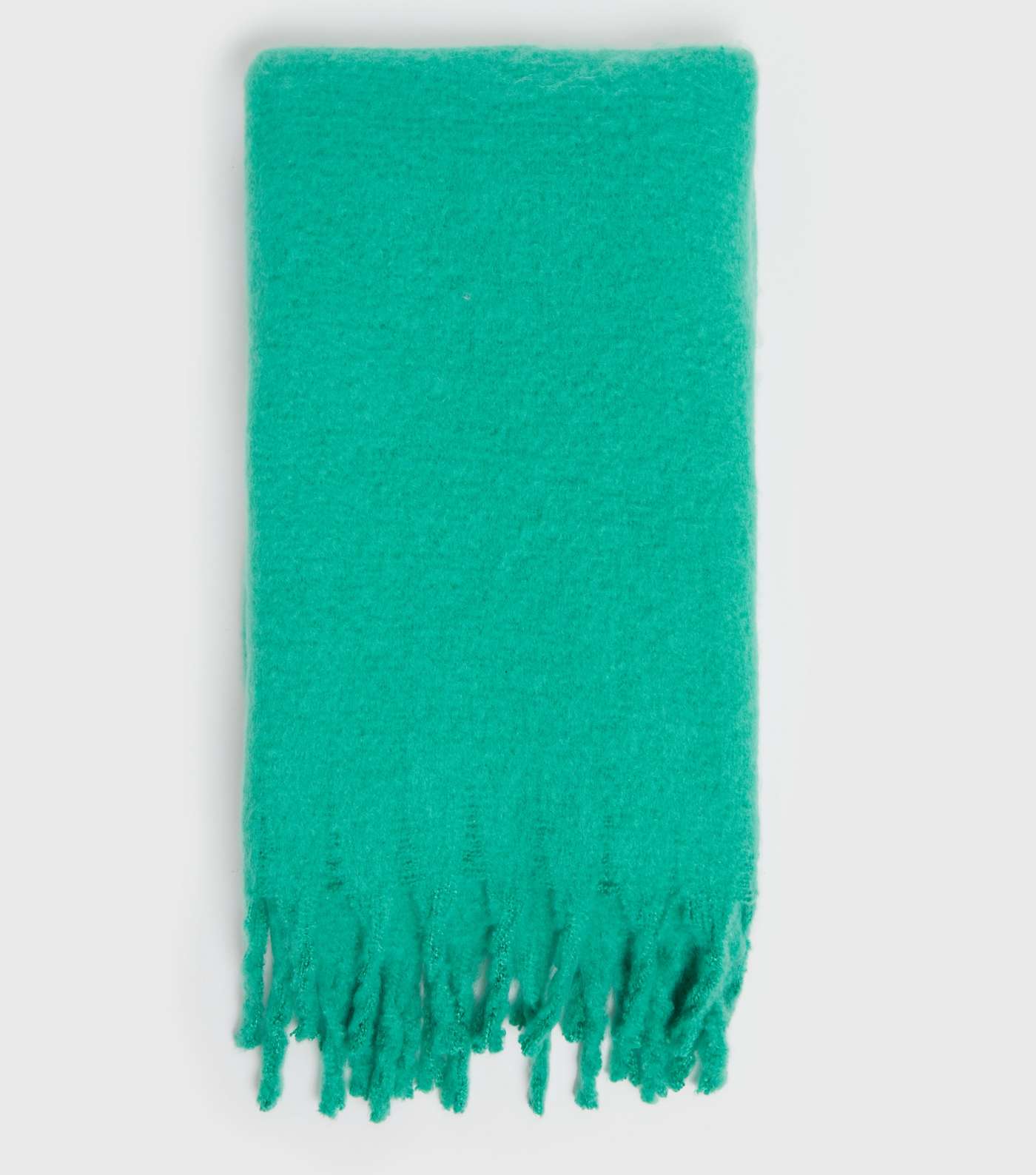 Green Knit Long Tassel Scarf Image 2