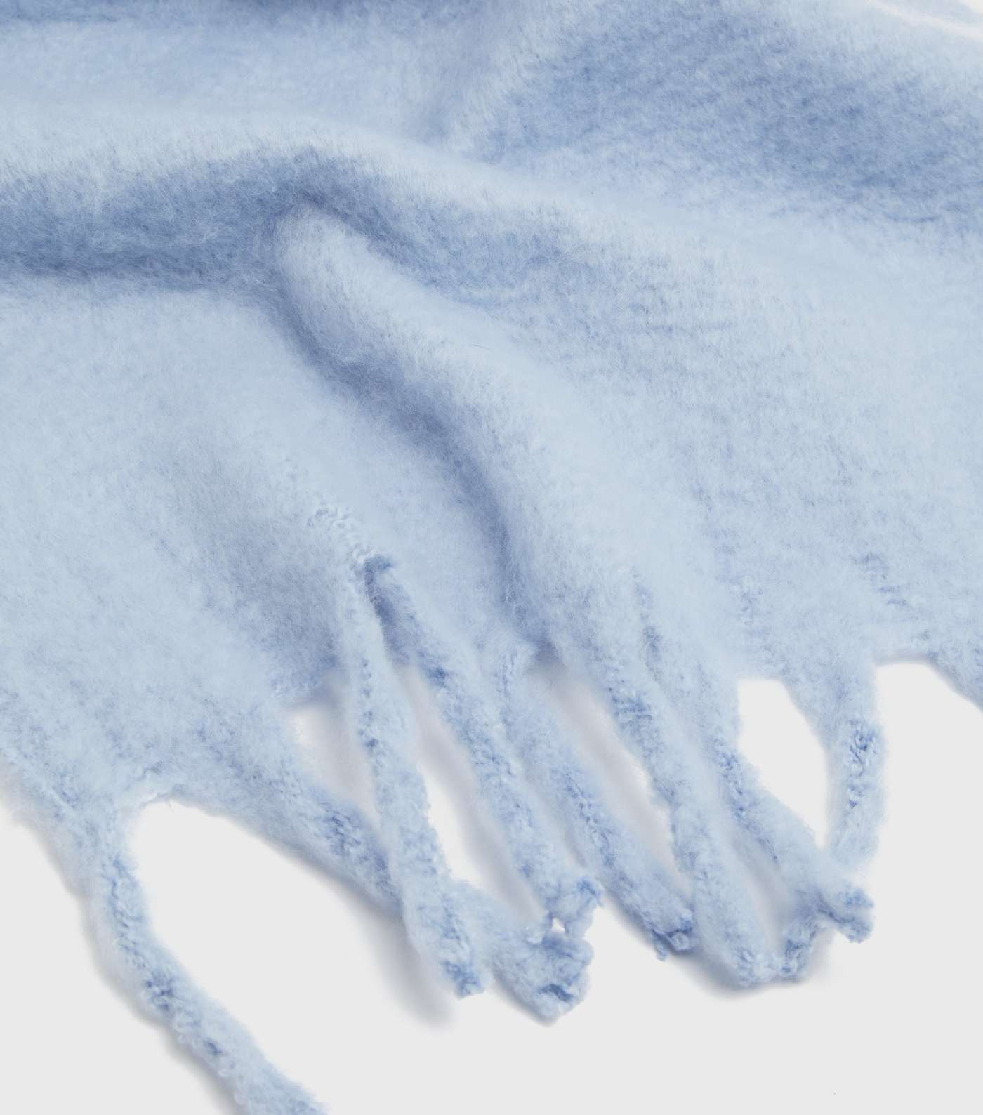 Pale Blue Knit Long Tassel Scarf Image 3