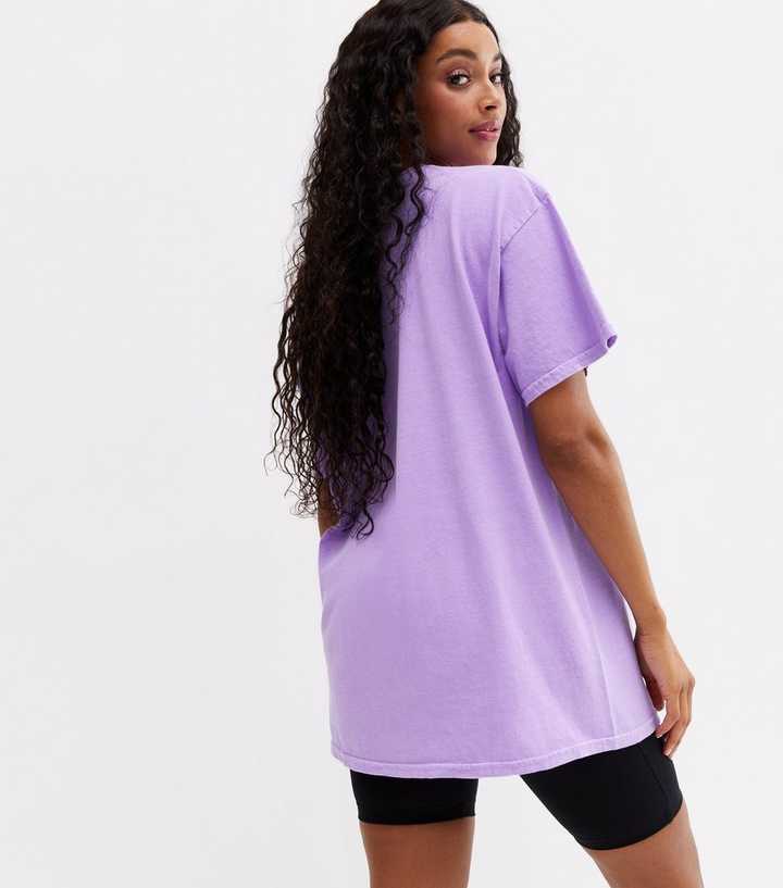 Lilac Plain Crew Neck T-Shirt | New Look