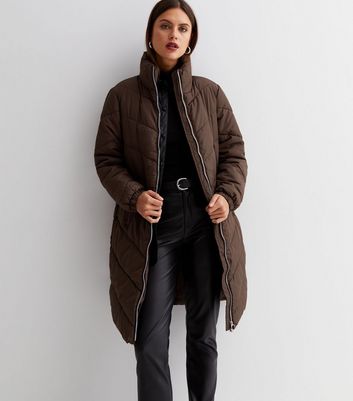 Navy Hooded Long Puffer Jacket | New Look