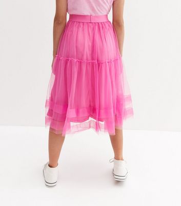 KIDS ONLY Mid Pink Mesh Tiered Skirt