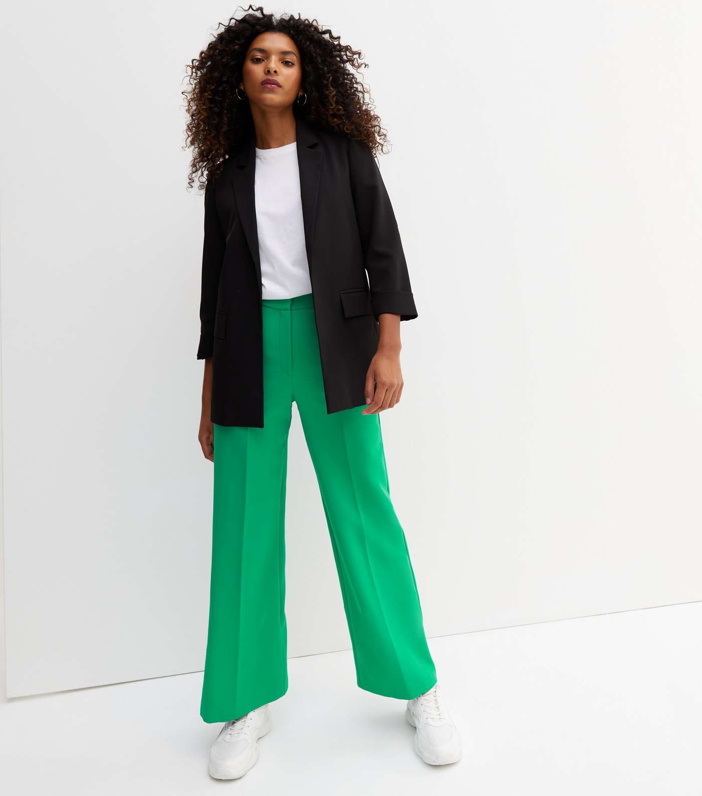 Green Tailored Wide Leg Trousers