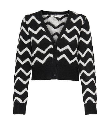 JDY Black Chevron Crop Cardigan | New Look