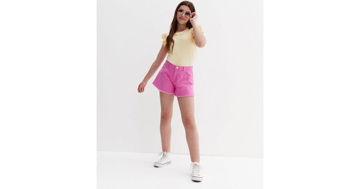 KIDS ONLY Bright Pink Wide Leg Denim Shorts | New Look