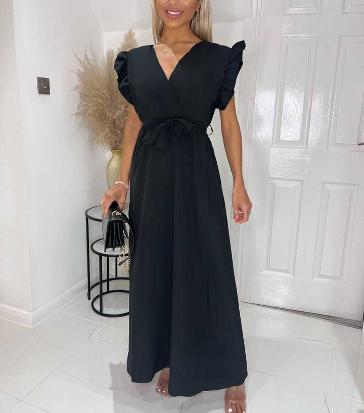 v back maxi dress