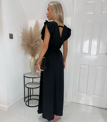 V neck clearance maxi wrap dress